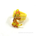 Kids cartoon design custom pvc finger ring